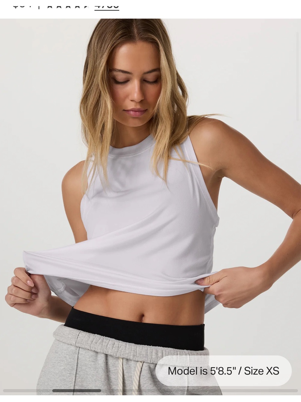 NWOT Vuori WHITE ENERGY TOP Size L